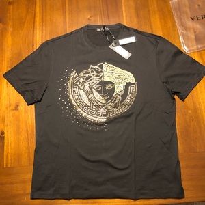 Versace men’s Embroidered crystal Medusa T shirt